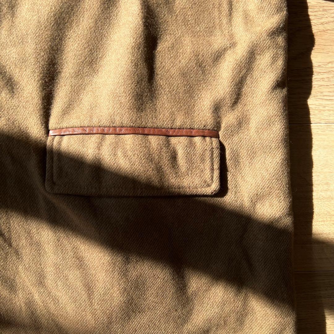 イタリア製 ヴィンテージ リバーシブル レザーコート キャメル カシミヤ 90s