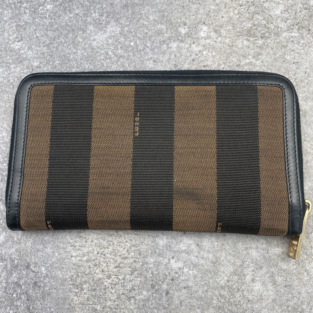 【極美品】FENDI　フェンディ　長財布　ジッピー　多機能　レザー　ズッカ柄