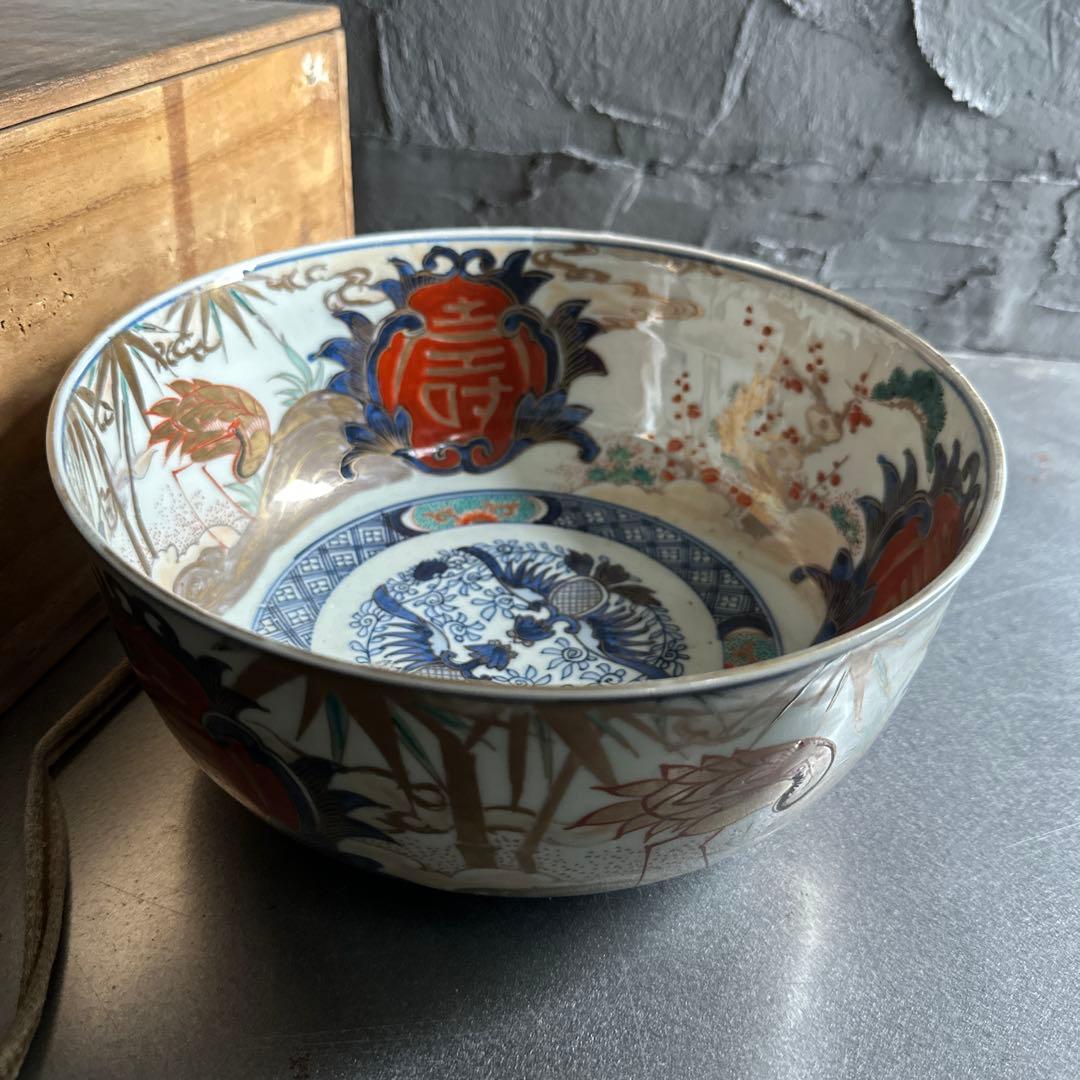 お値下げ‼️伝統的な日本の絵柄　古伊万里　松竹梅　大鉢