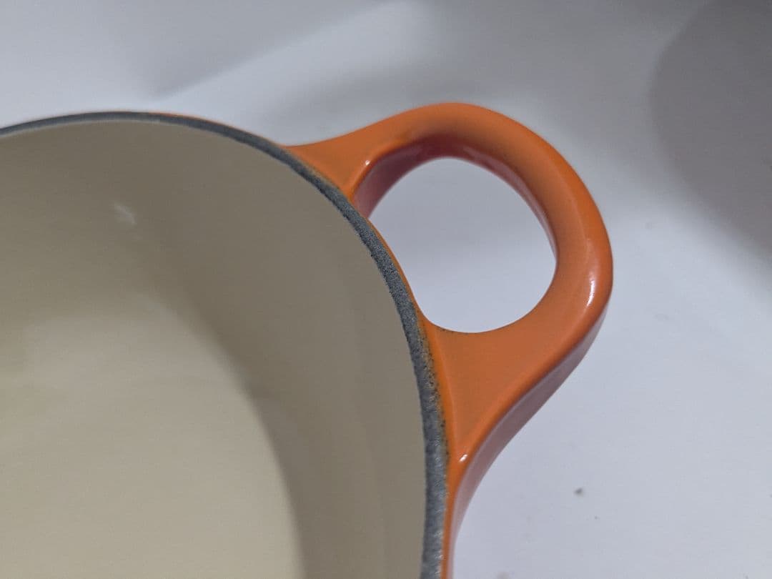 【未使用】ル・クルーゼ　マルミット　19cm　オレンジ　LE CREUSET