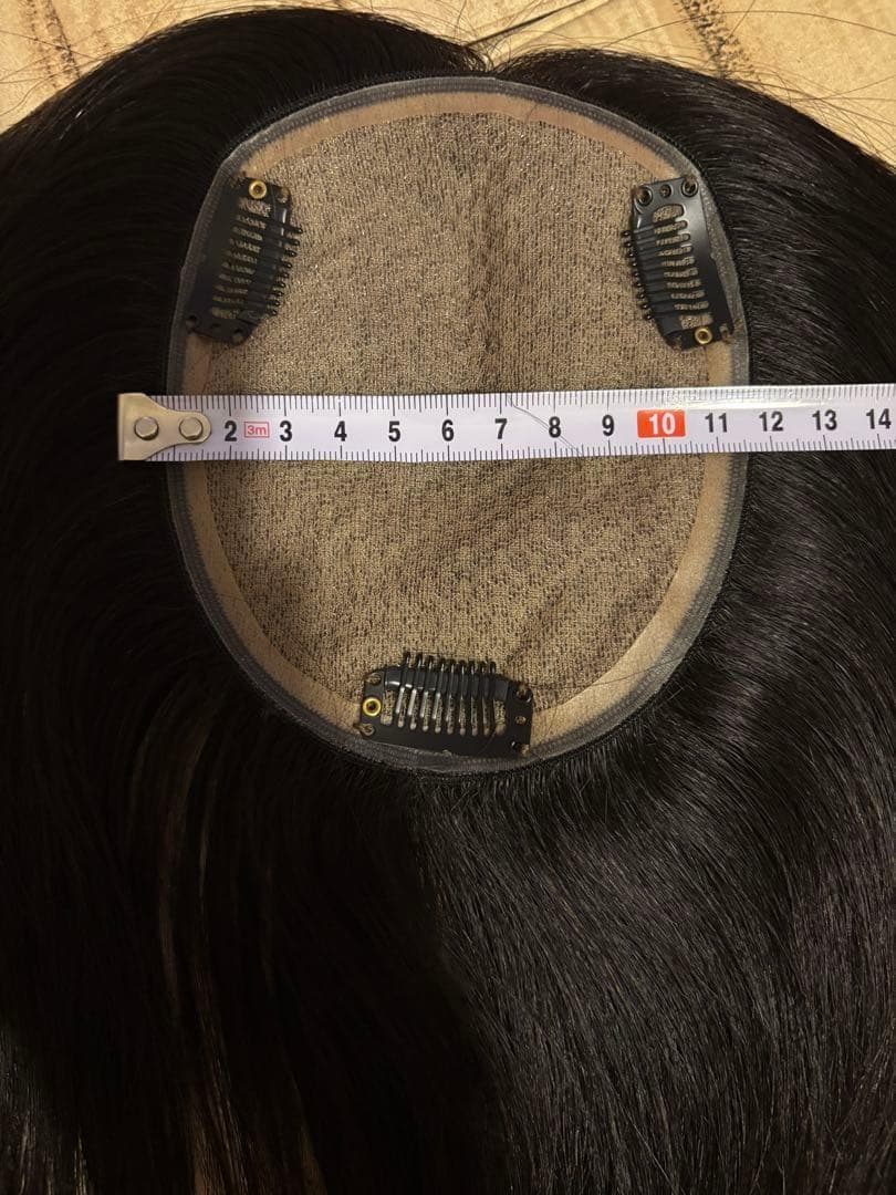 ❤全人毛100%　広範囲隠 12*13　高品質　ストレート 30　部分　黒色　❤