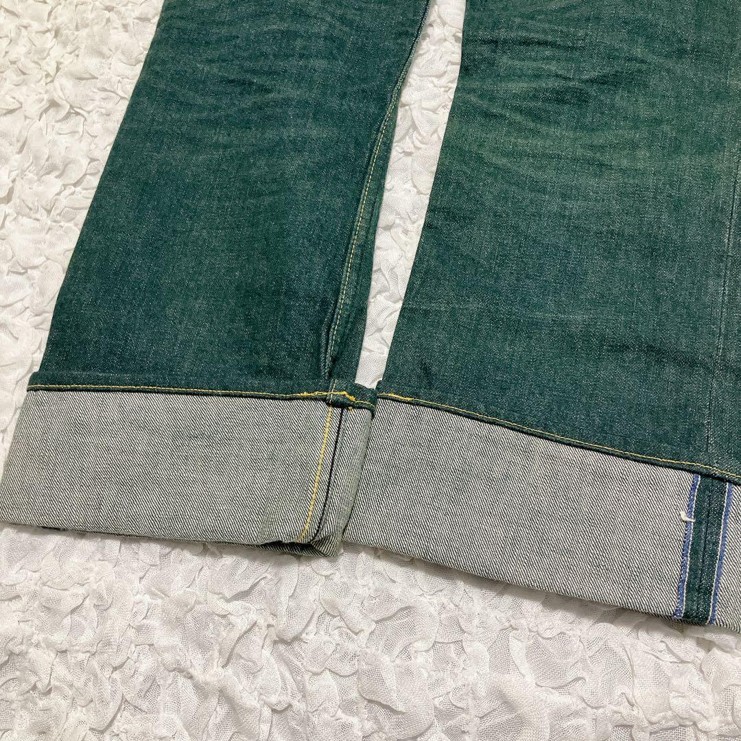 キャピタル　ストレートデニム　no.4　草木染め　グリーン　27