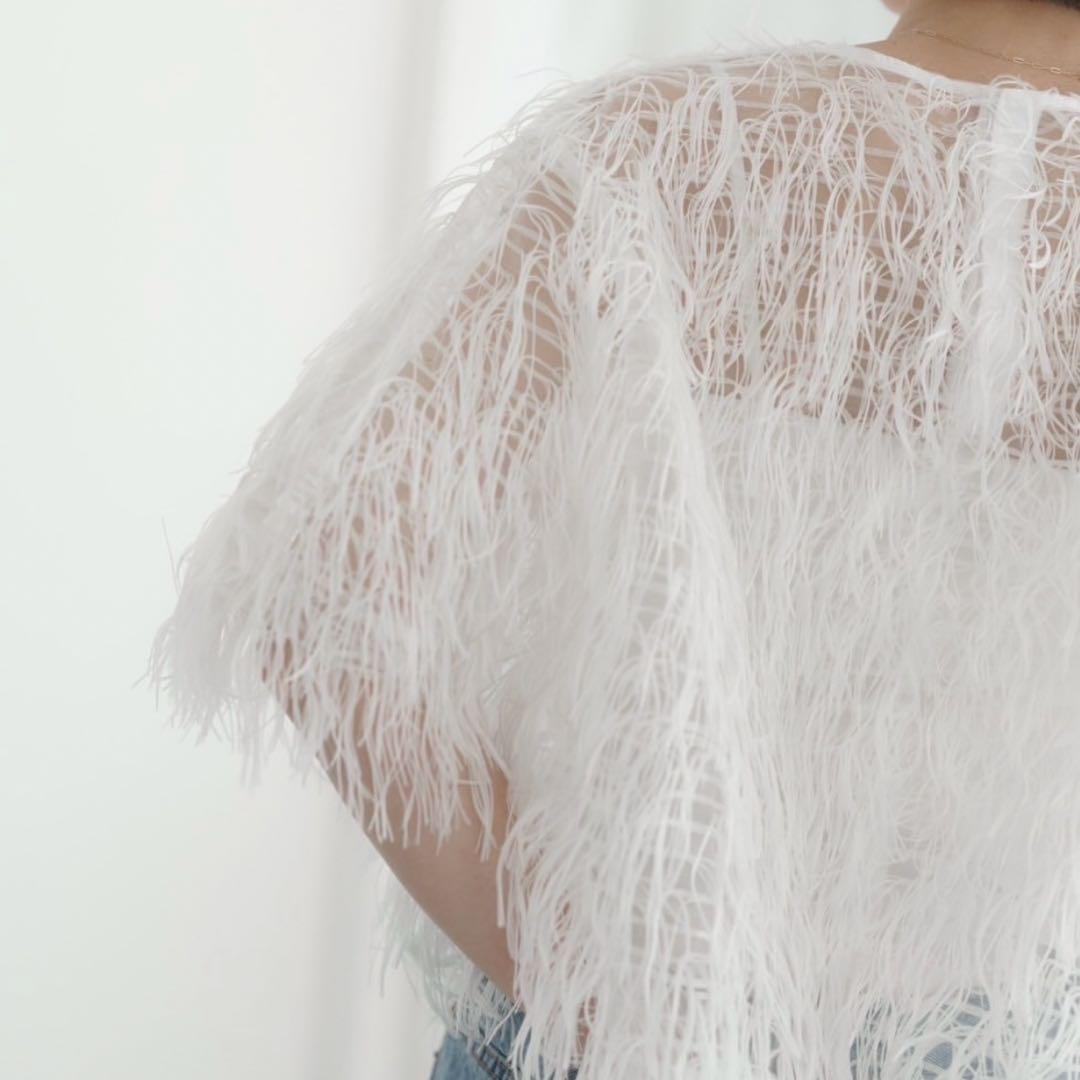 専用！roughlow 新品未使用airy fringe sheertops白