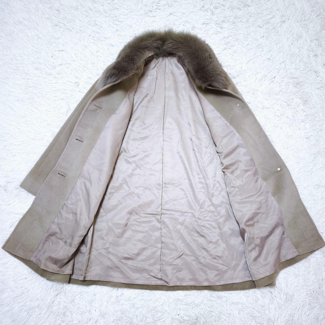 【未使用】アンゴラ100% ブルーフォックスファー Aライン ロングコート