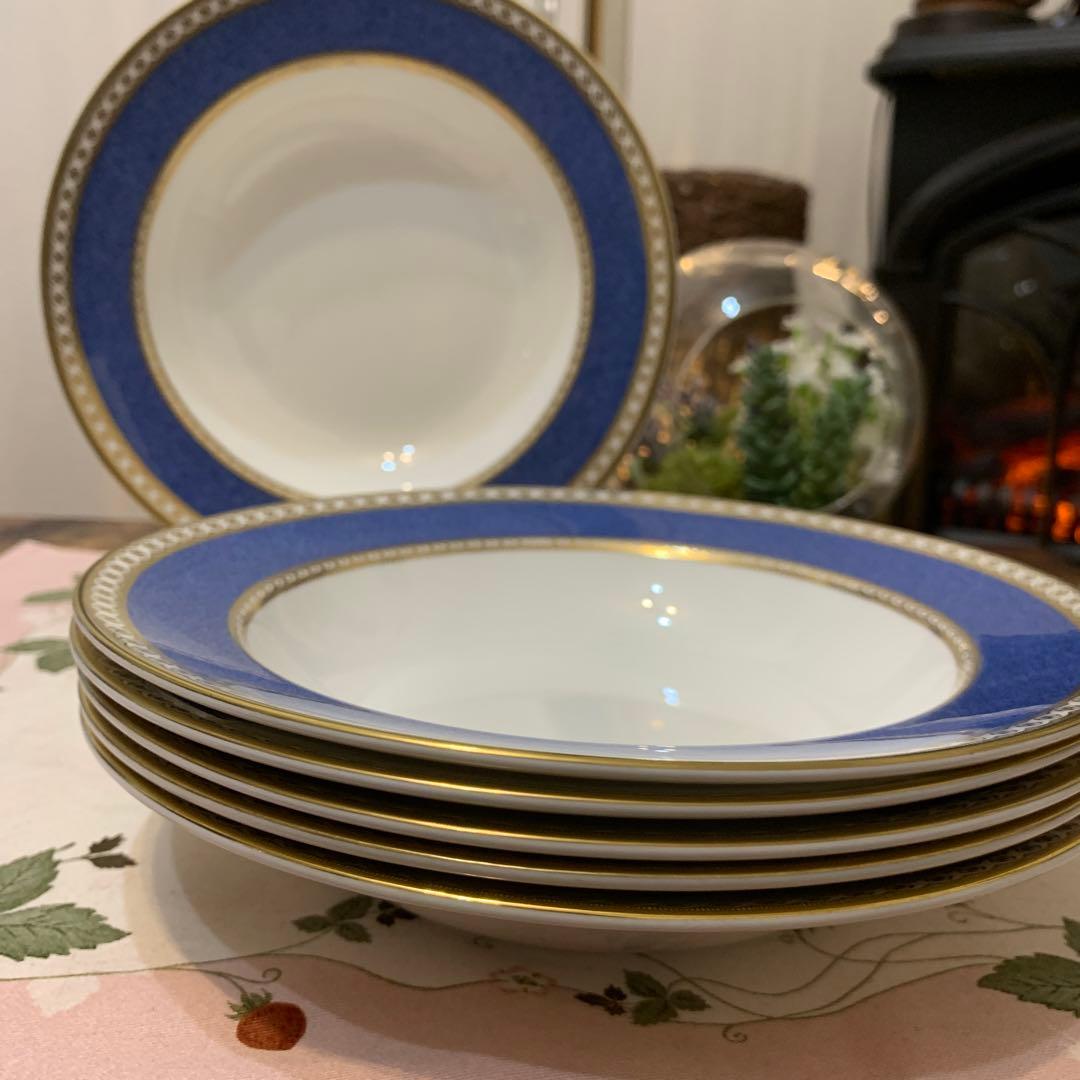 ウェッジウッド  ユーランダー　パウダーブルー　20cm スーププレート 6枚