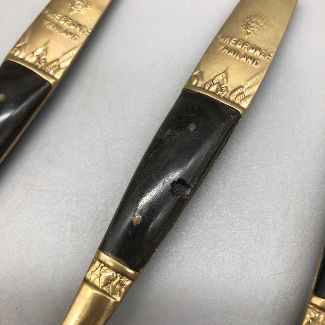 タイ製ビンテージブロンズスプーン&フォーク6組セットミッドセンチュリーカトラリー