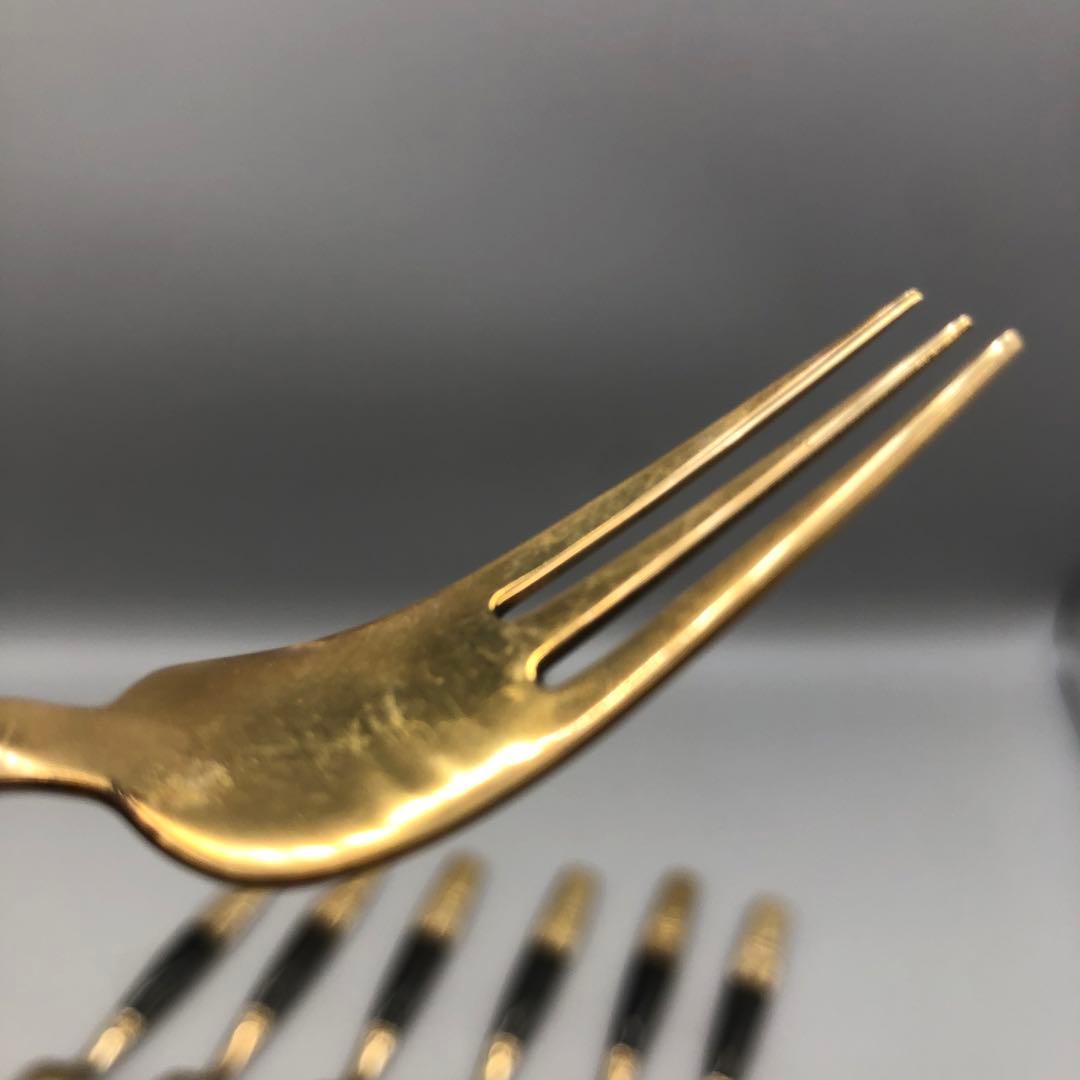 タイ製ビンテージブロンズスプーン&フォーク6組セットミッドセンチュリーカトラリー