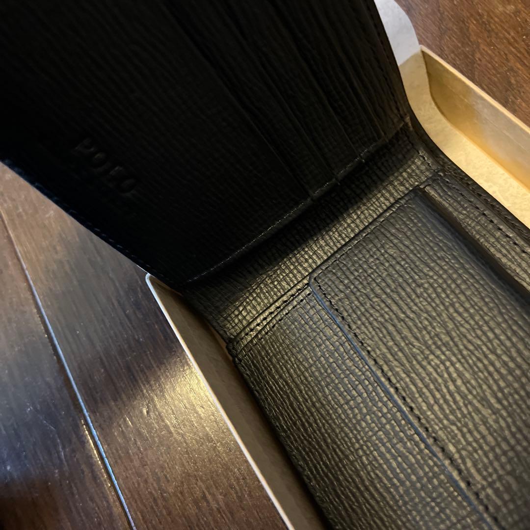 新品未使用　ポロラルフローレン　二つ折り財布　折り財布　エンボスレザー