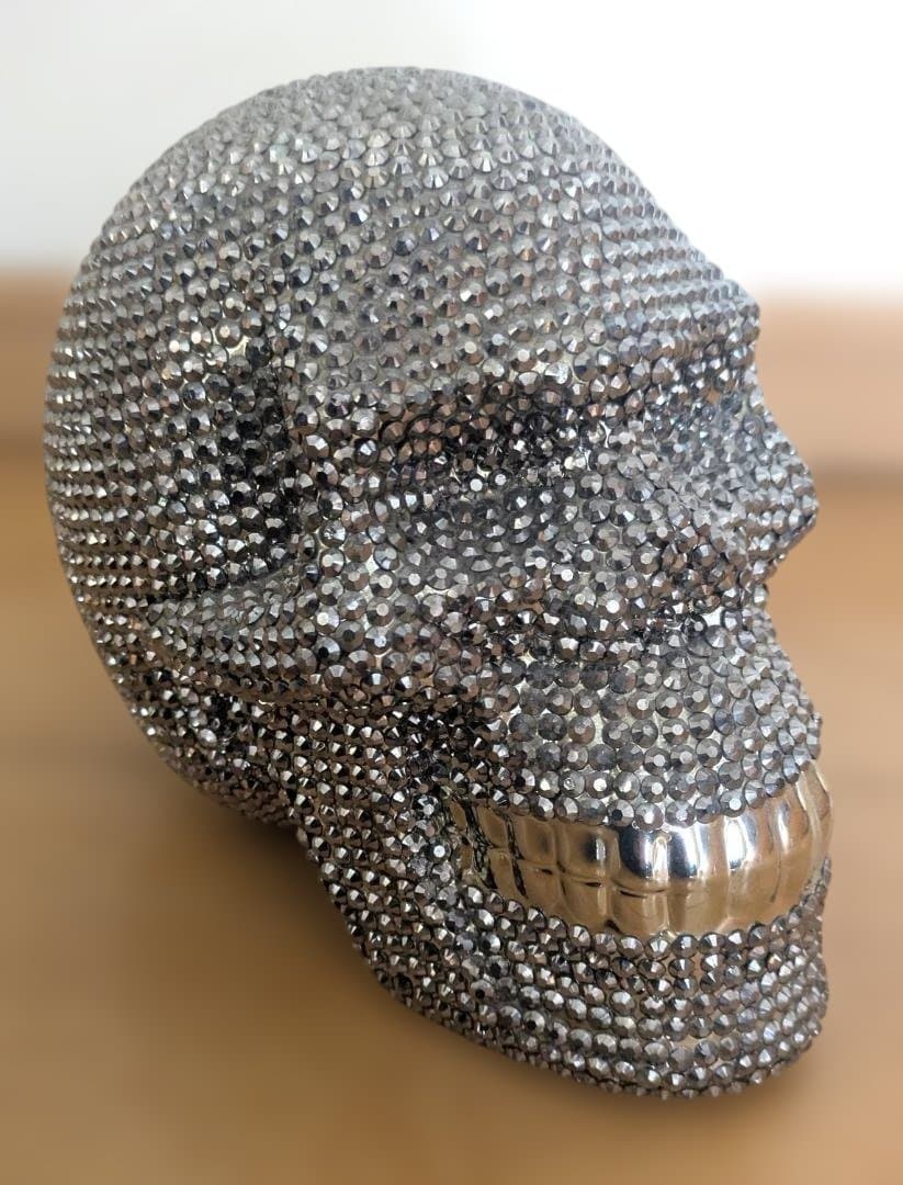 送込美品！KARE廃盤スカルクリスタルシルバー貯金箱スワロフスキードクロ