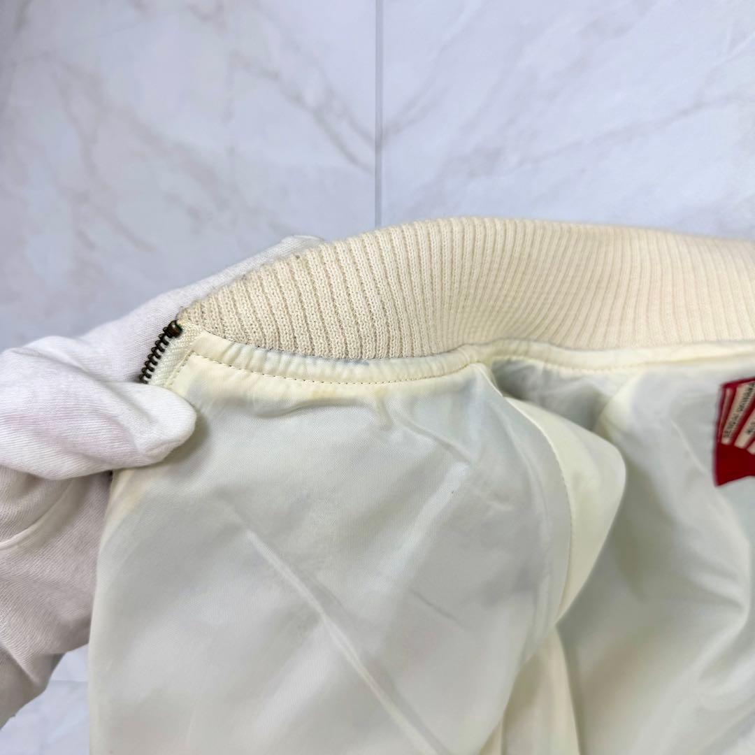 Houston スカジャン 別珍 龍 鳥 ベロア 刺繍 L ネイビー