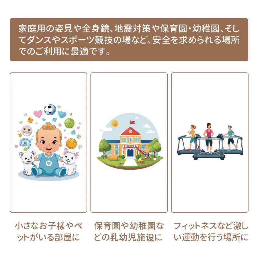 ⭐️新品⭐️割れない鏡 ウォールミラー 壁掛け 姿見鏡 【160×100cm】白