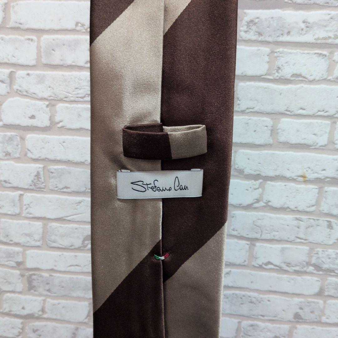 ステファノカウ　シルク ブロックストライプ ネクタイ　フランコバッシ