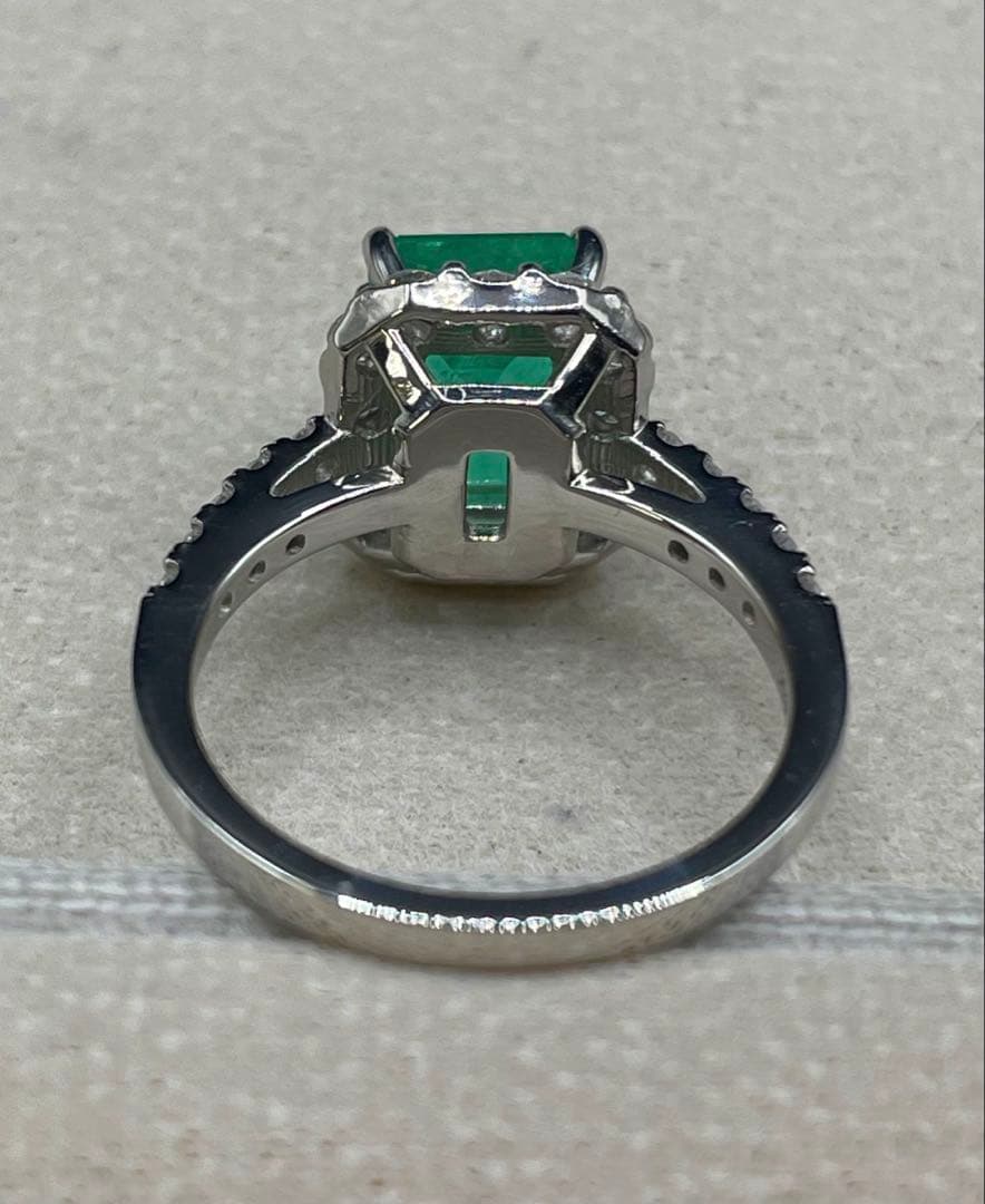 JL201★最高級 コロンビア産エメラルド2.718ct D pt リング ソ付