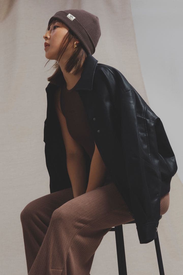 バージョンオブユー　Boyfriend Leather Jacket