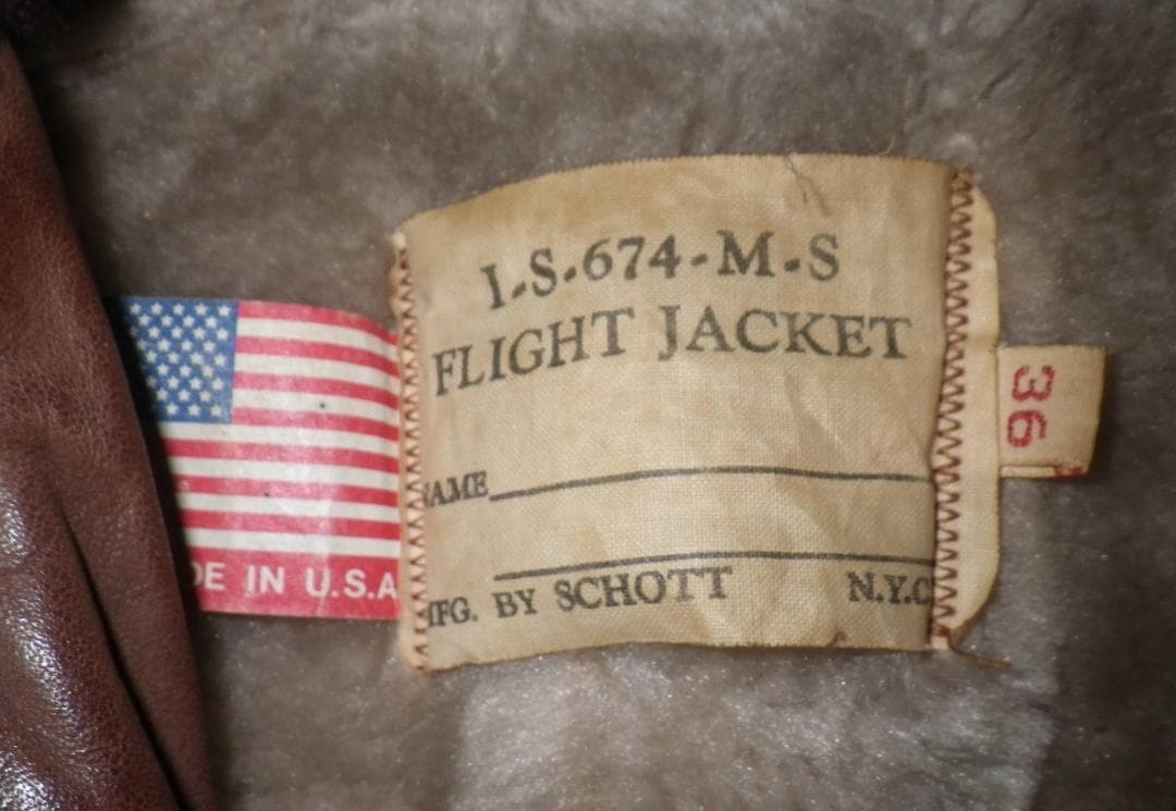 Schott G-1レザーフライトジャケット TALONジッパー