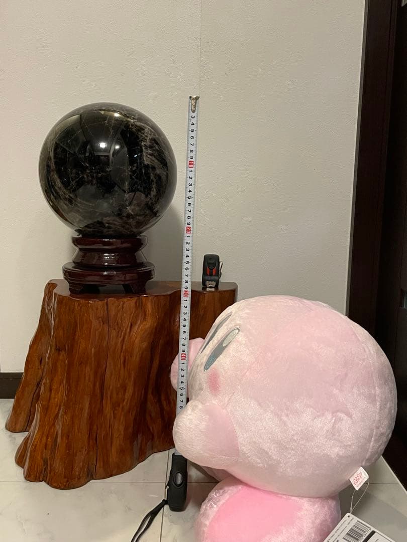 ✨【1点限り】✨モリオン丸玉　黒水晶　20.3kg 255mm 台座付き