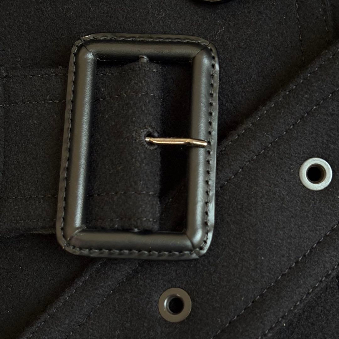 新品 バーバリーブラックレーベル カシミヤ混 ナポレオンコート 黒 M 三陽商会