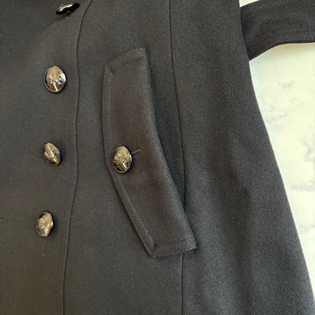 新品 バーバリーブラックレーベル カシミヤ混 ナポレオンコート 黒 M 三陽商会