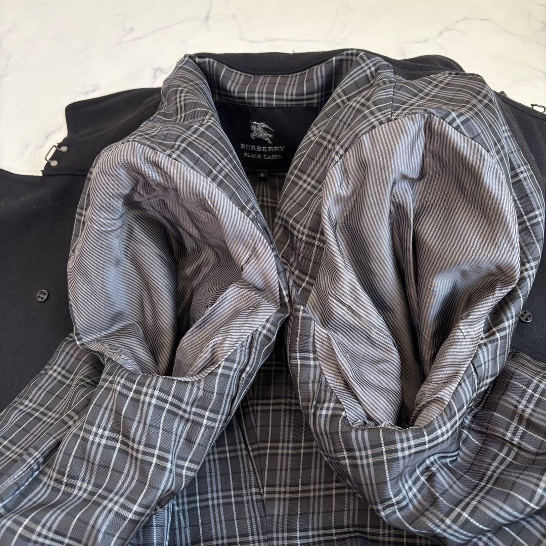 新品 バーバリーブラックレーベル カシミヤ混 ナポレオンコート 黒 M 三陽商会