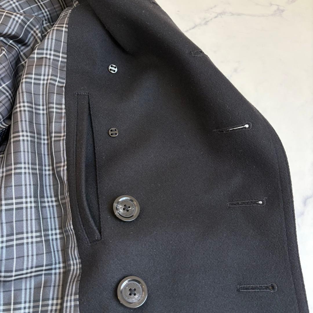 新品 バーバリーブラックレーベル カシミヤ混 ナポレオンコート 黒 M 三陽商会