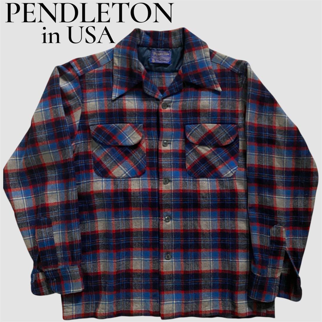 t*1様 ち*ん様 PENDLETON 70s M ボードシャツ　オープンカラー