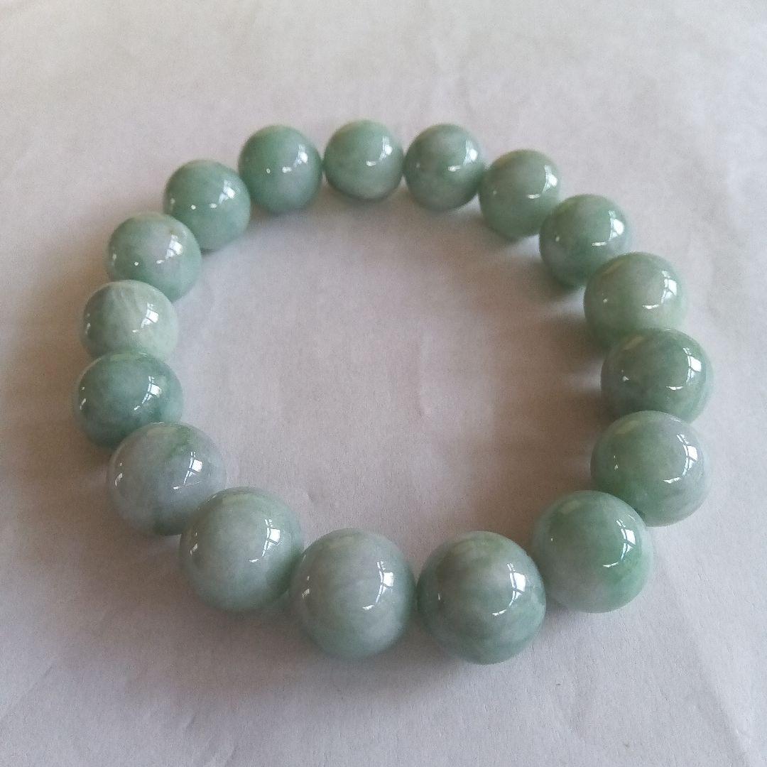 希少、最上級品、国石、綺麗色)糸魚川翡翠ブレスレット、12.5mm※歳末値引中※