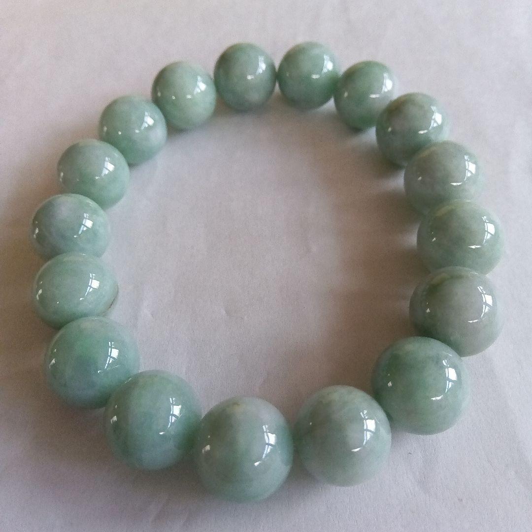 希少、最上級品、国石、綺麗色)糸魚川翡翠ブレスレット、12.5mm※歳末値引中※