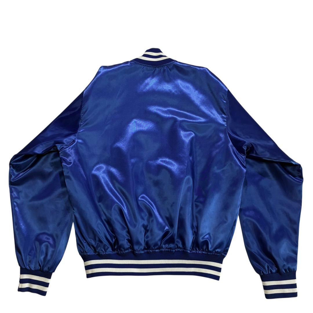 80s 90s USA製 Dodgers ナイロン スタジャン L 青 白