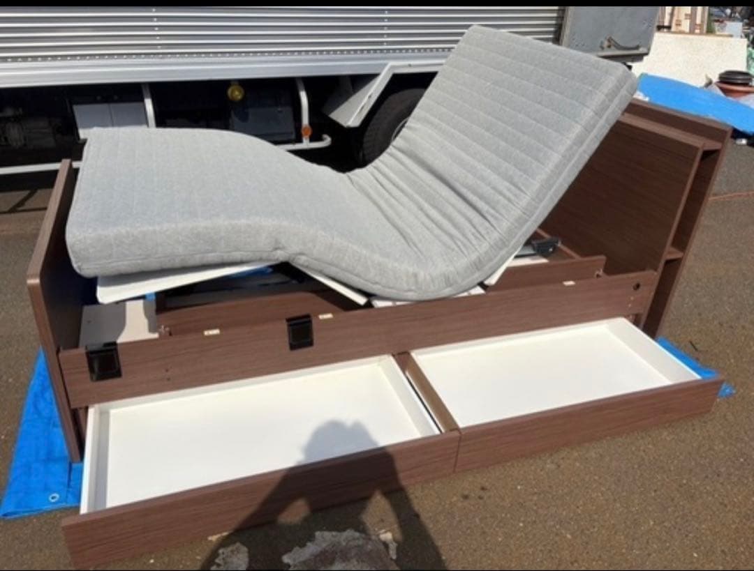電動シングルベッド マットレス付 半年使用 家財便対応