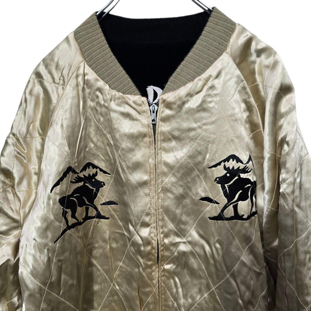 【刺繍虎 和柄】クロップドヘッズ 別珍 スカジャン XL