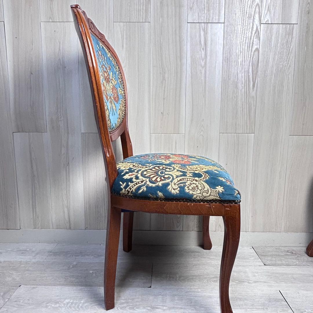 【アンティーク調】椅子 2脚セットダイニングチェア　猫脚 引き取り限定