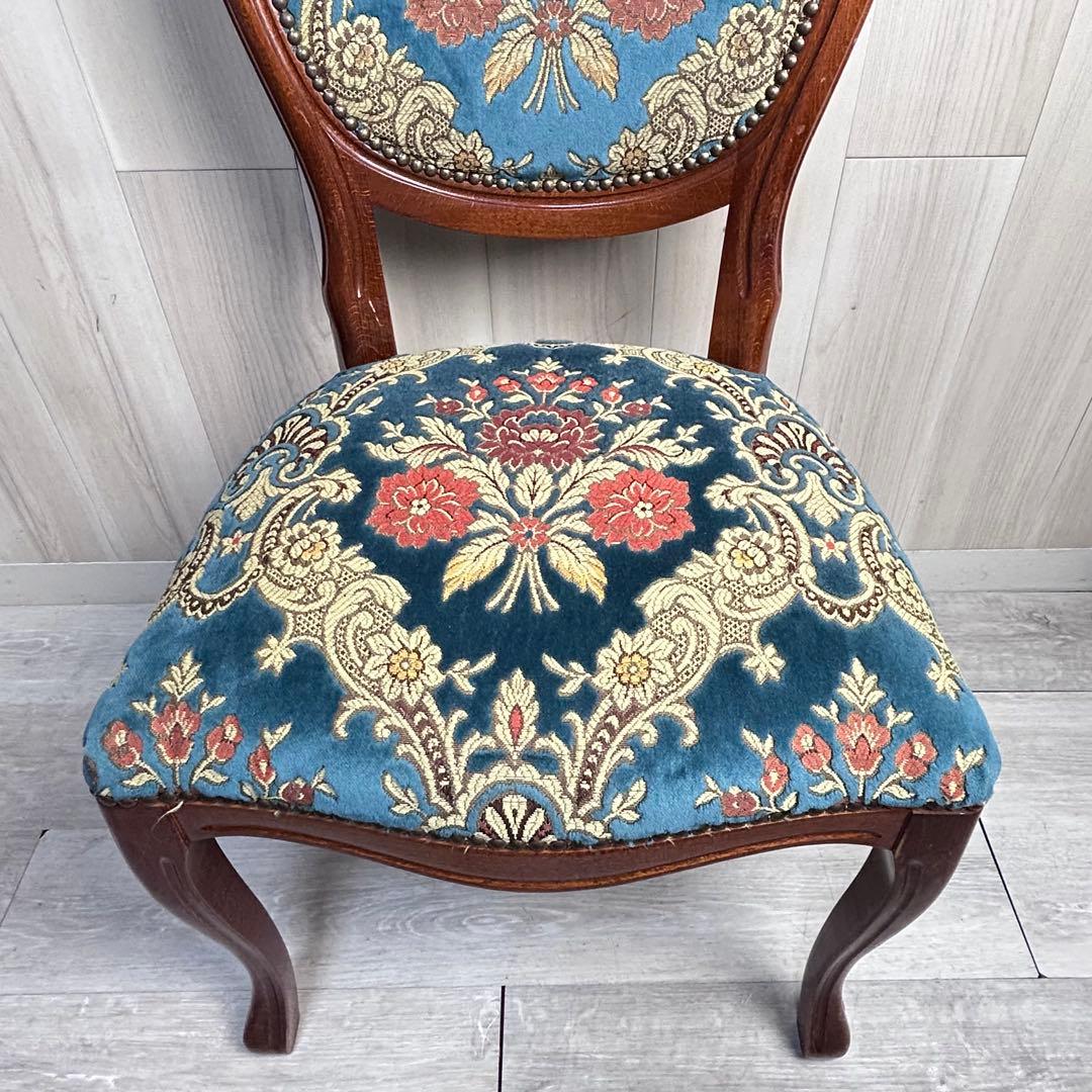 【アンティーク調】椅子 2脚セットダイニングチェア　猫脚 引き取り限定