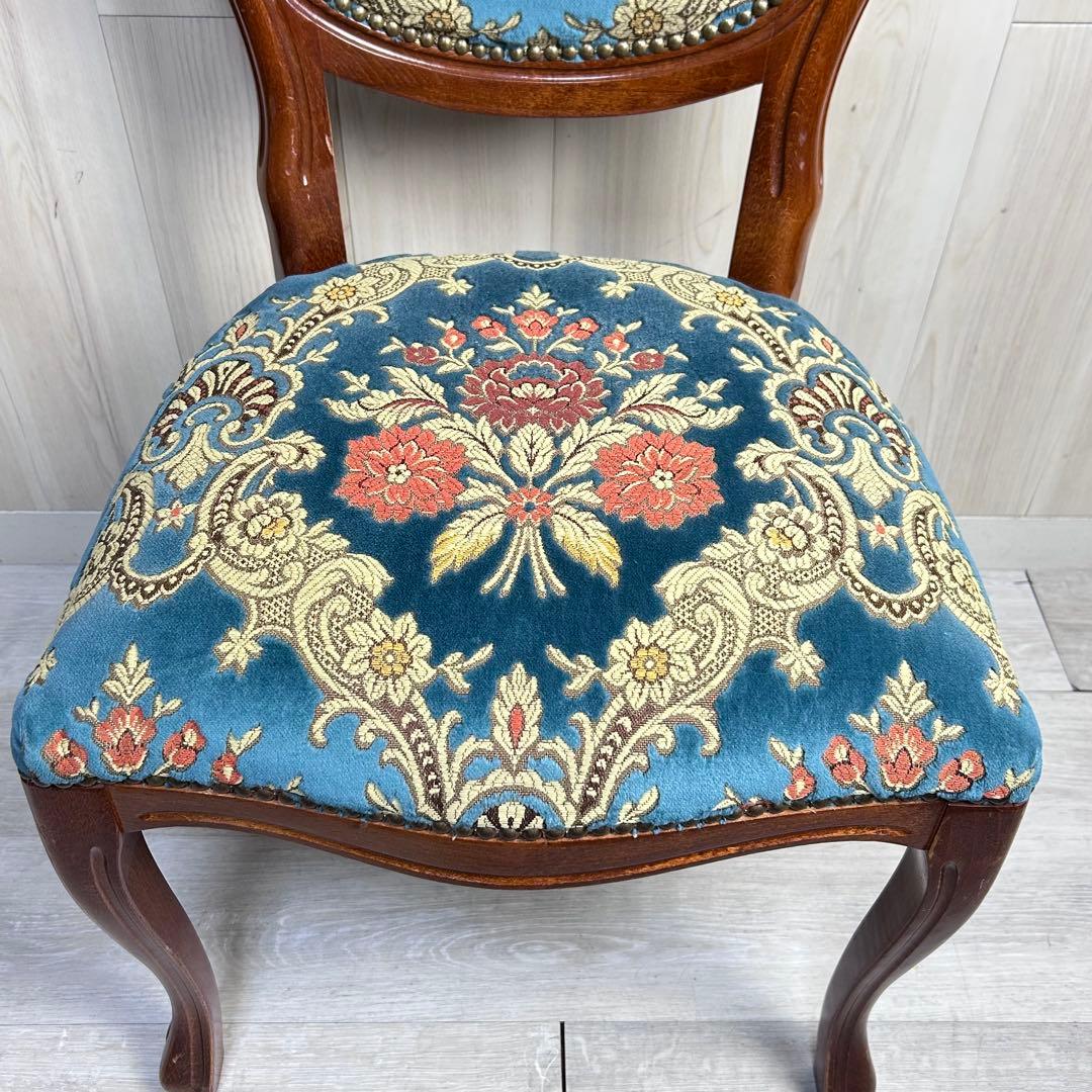 【アンティーク調】椅子 2脚セットダイニングチェア　猫脚 引き取り限定