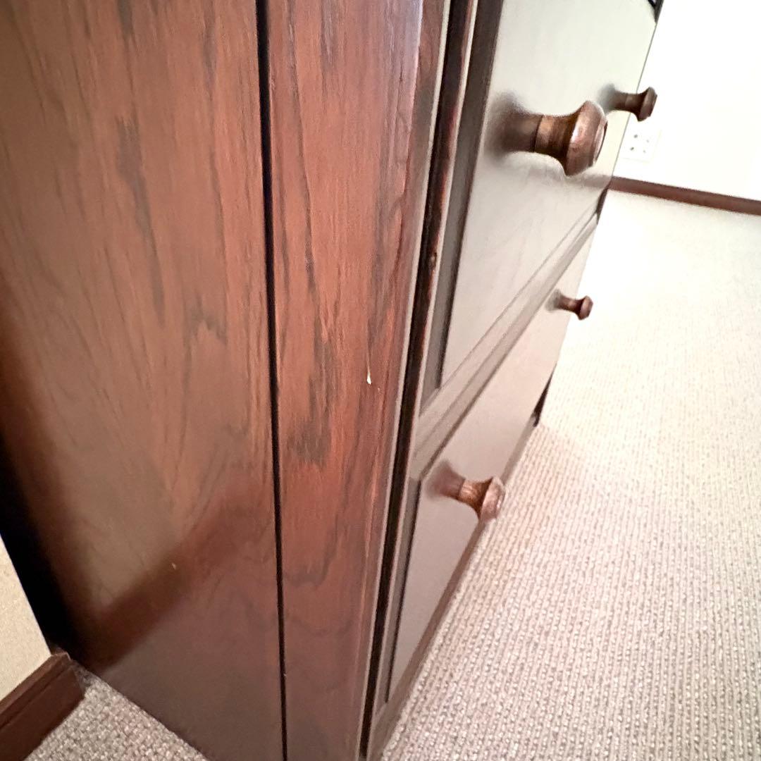 チェスト ダークブラウン たんす 引き出し 4段 木製 木 ウッド 小箪笥