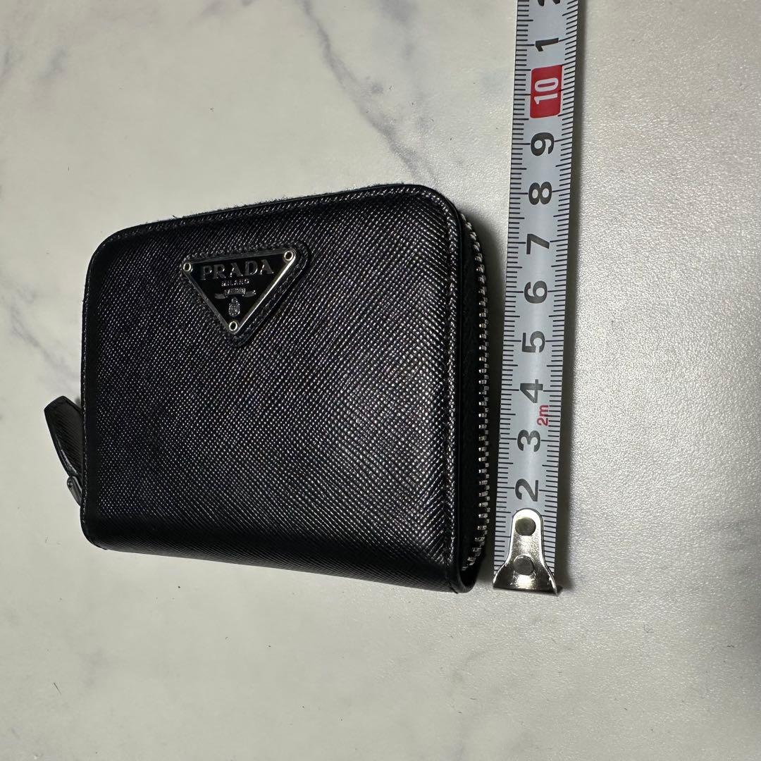 極美品　プラダPRADA サフィアーノレザー　トライアングルロゴ　ケース黒