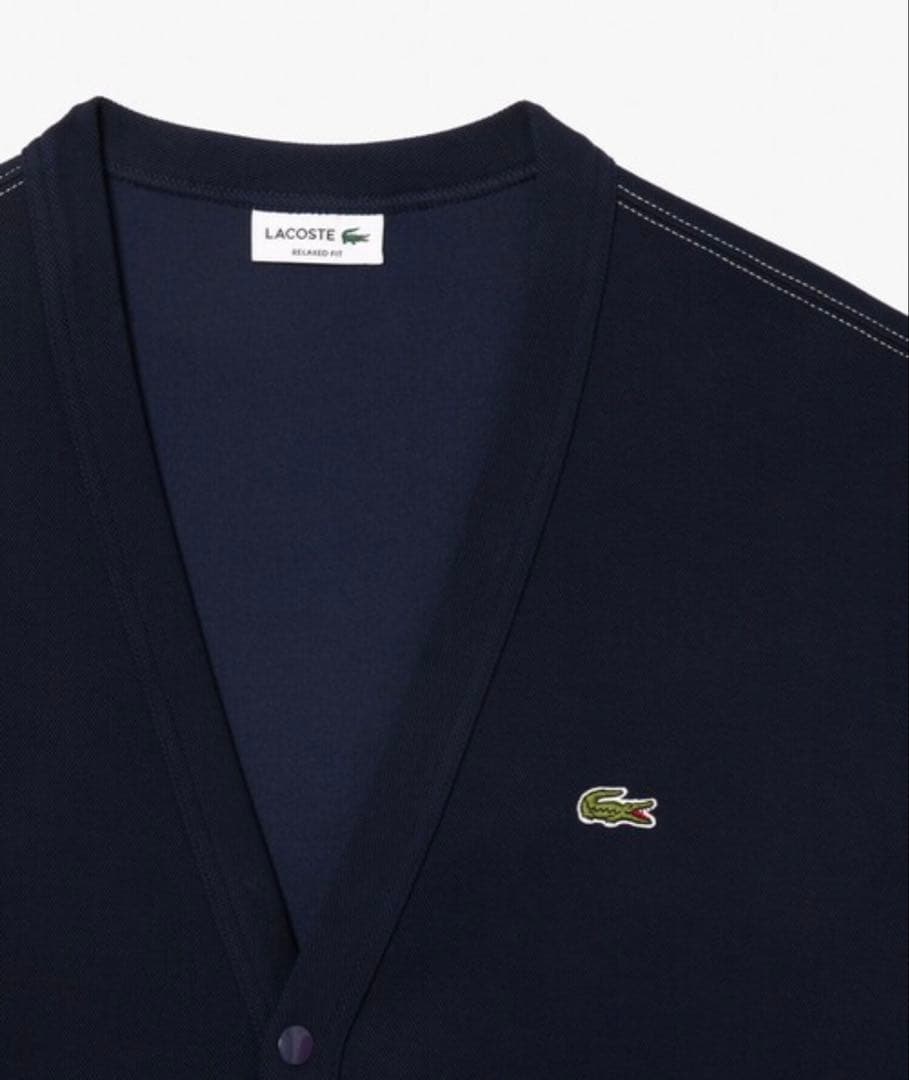 即決早い者勝ち【新品】LACOSTE ダブルフェイス 鹿の子カーディガン
