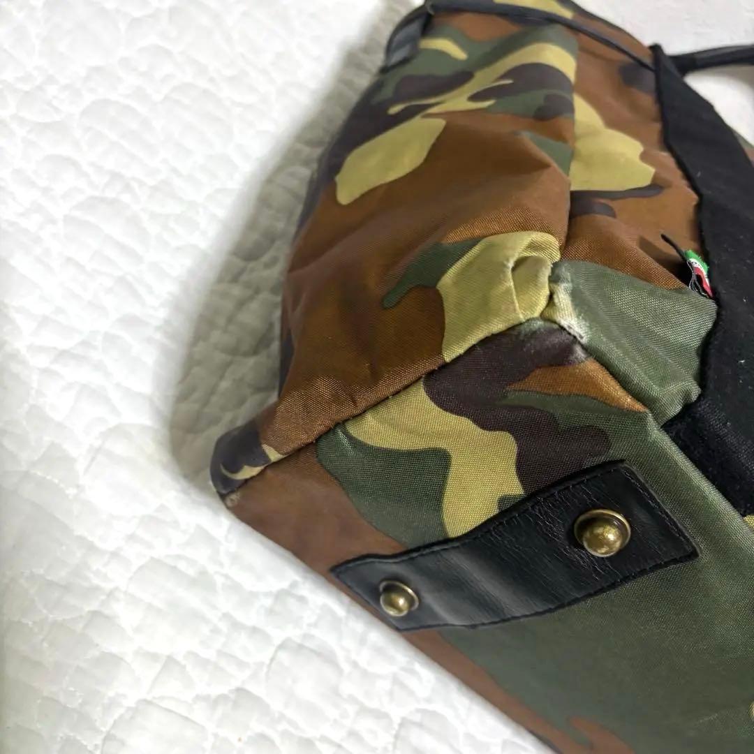【希少】Orobianco ナイロン×レザー　カモフラ トートバッグ　大容量