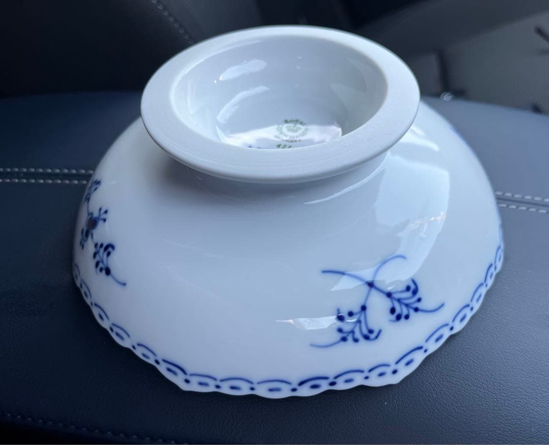 ロイヤルコペンハーゲン ブルーフルーテッド　ハーフレース ケーキディッシュ足つき