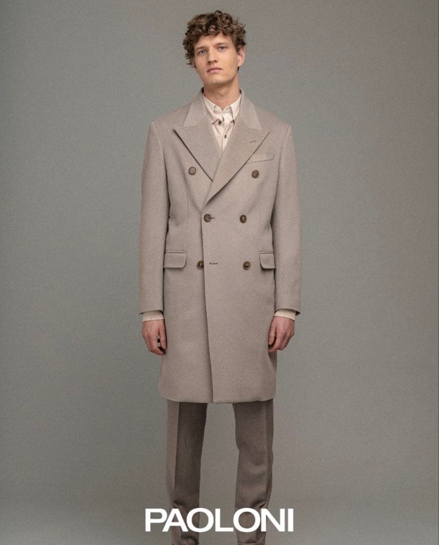 16.5万円　パオローニ　PAOLONI ダブル　チェスターロングコート