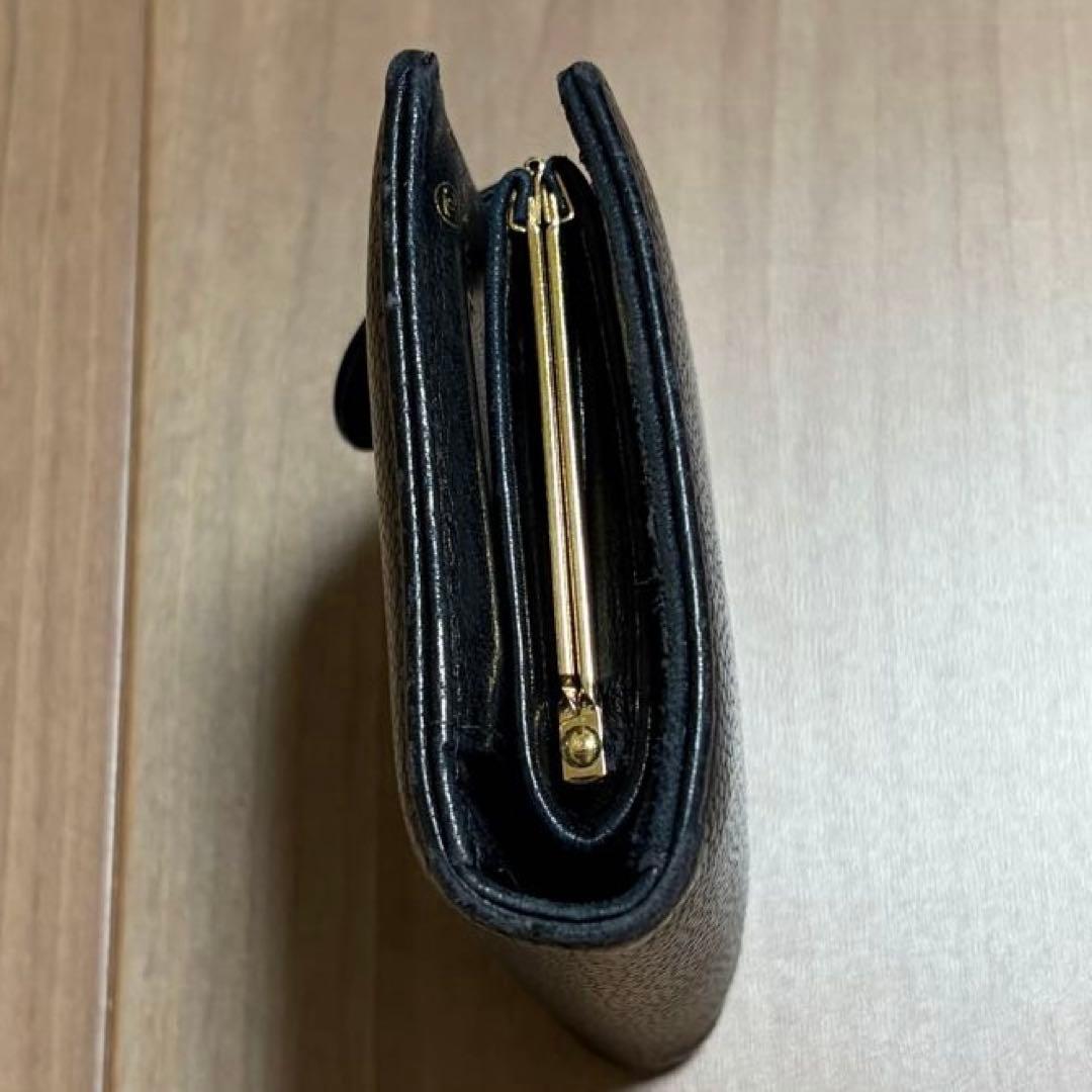 CHANEL シャネル キャビアスキン ココマーク がま口二つ折り財布 ブラック