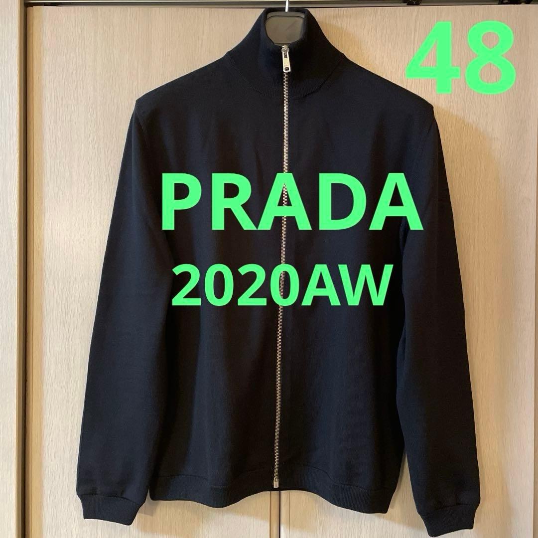 超得‼️PRADA★プラダ★ジップニット★48★黒★ウールカーディガン★20AW