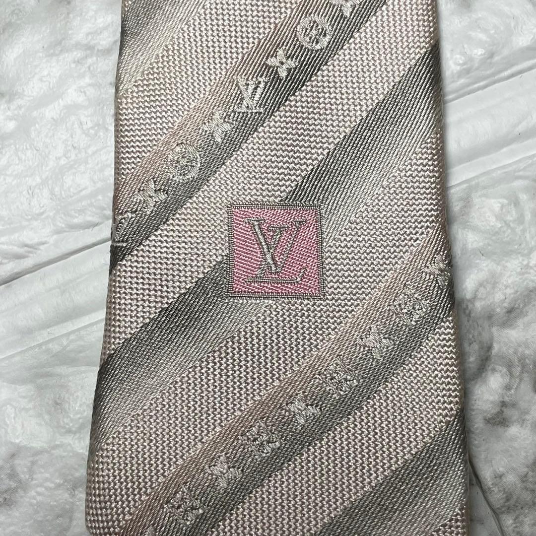 ルイヴィトン　LOUIS VUITTON ネクタイ　ストライプ　モノグラム