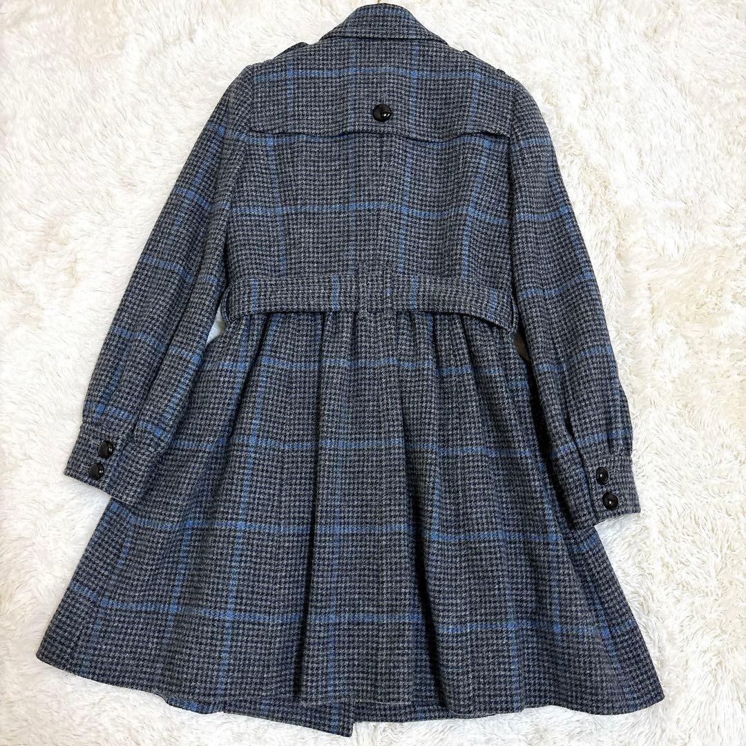 希少☆バーバリーブルーレーベル 千鳥格子 チェック ウール トレンチコート