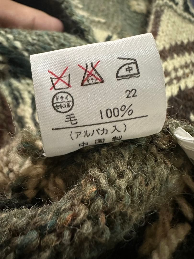 polo Ralph Lauren ジップアップカウチンニット　スキー柄