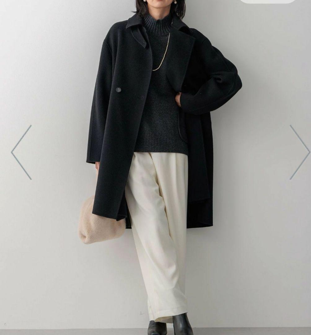 マンテコ ピュア ロングコート 23区 サイズ38 ブラック