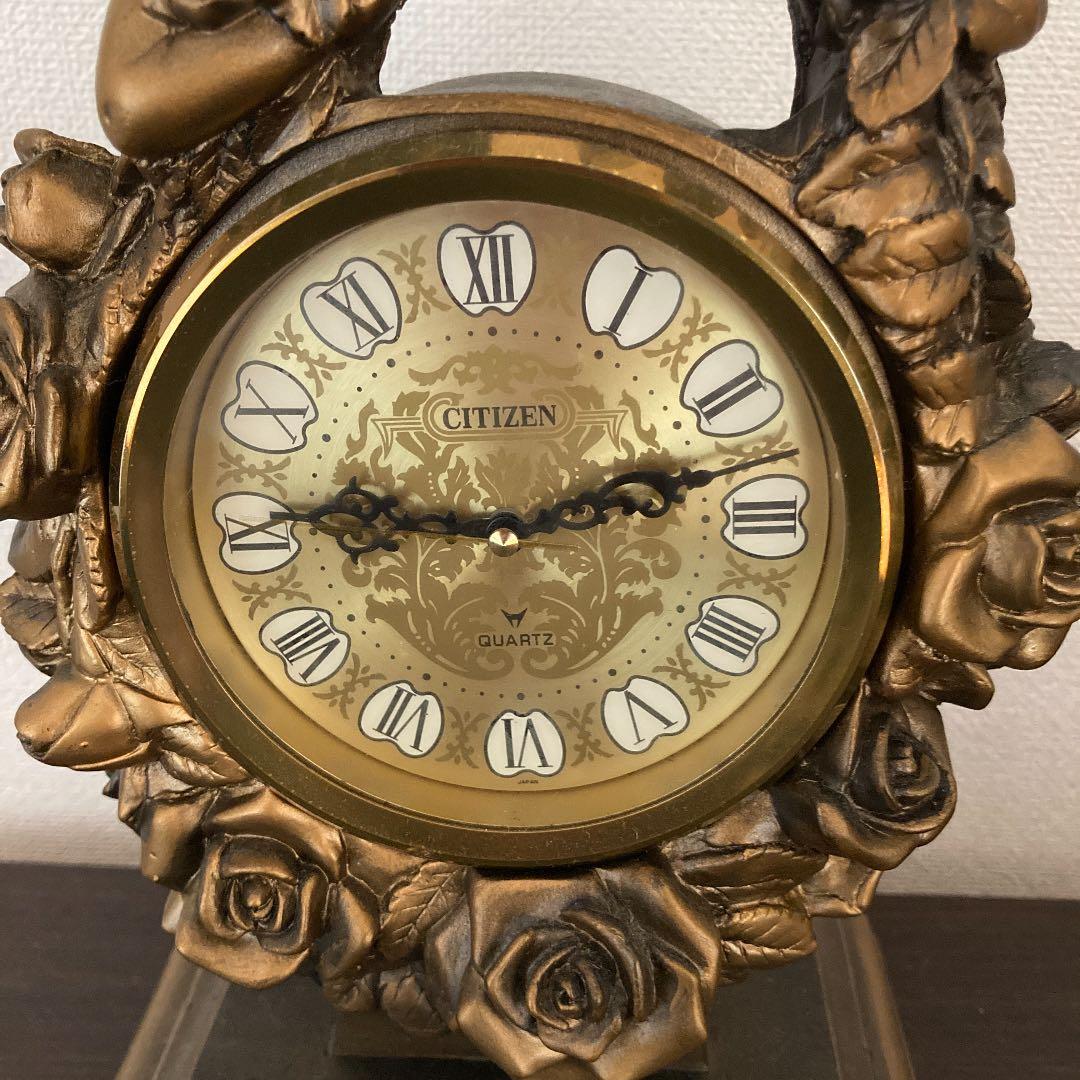 美品　citizen 彫刻　置時計　インテリア　住まい　暮らし　高級