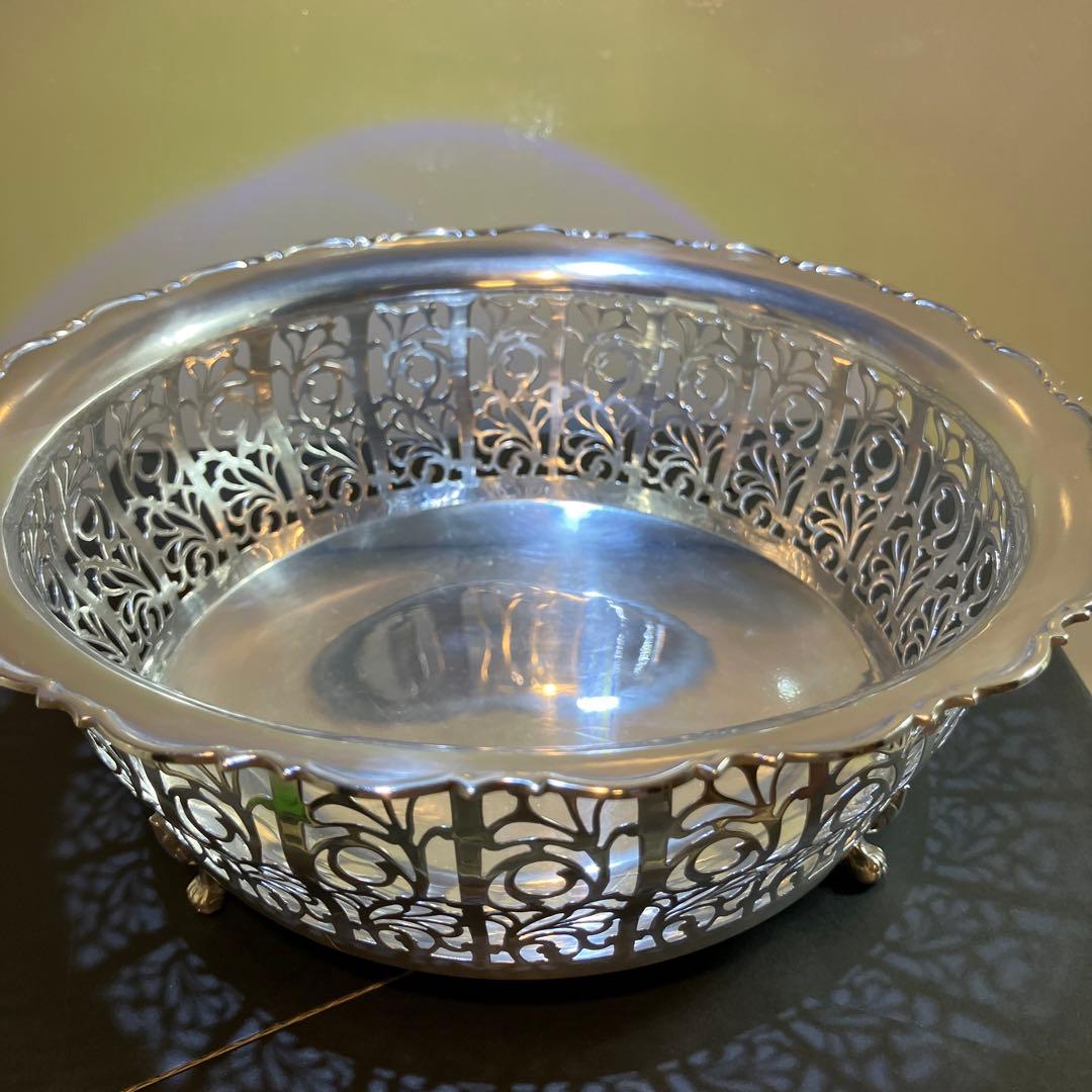 ⁡*⁡様 銀製 透かし彫り バスケット