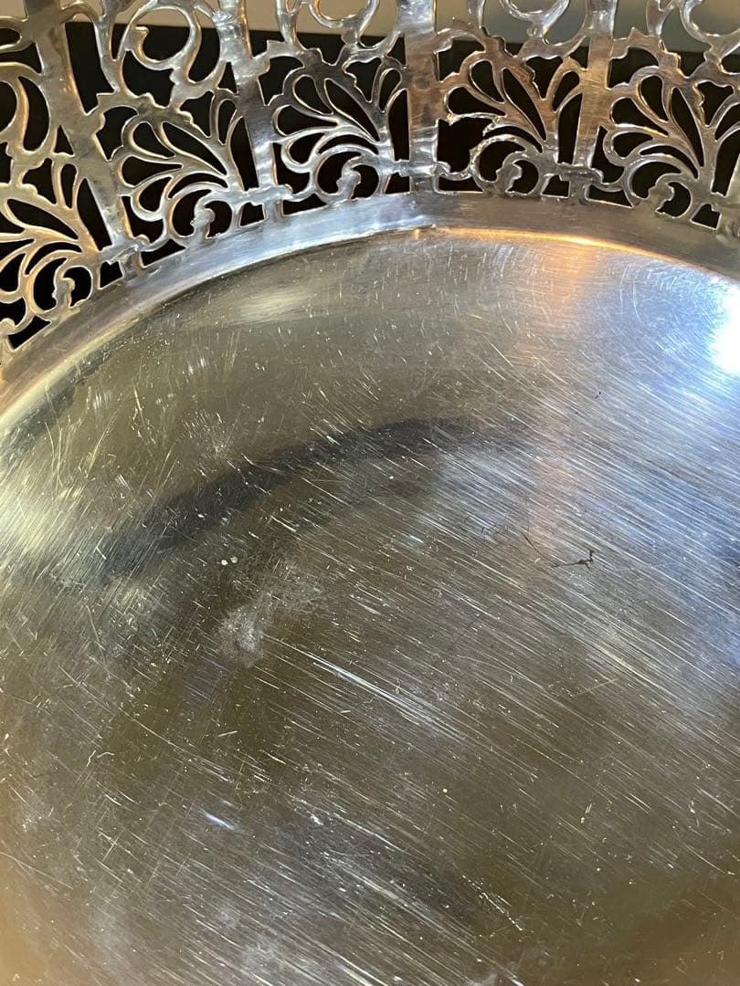 ⁡*⁡様 銀製 透かし彫り バスケット