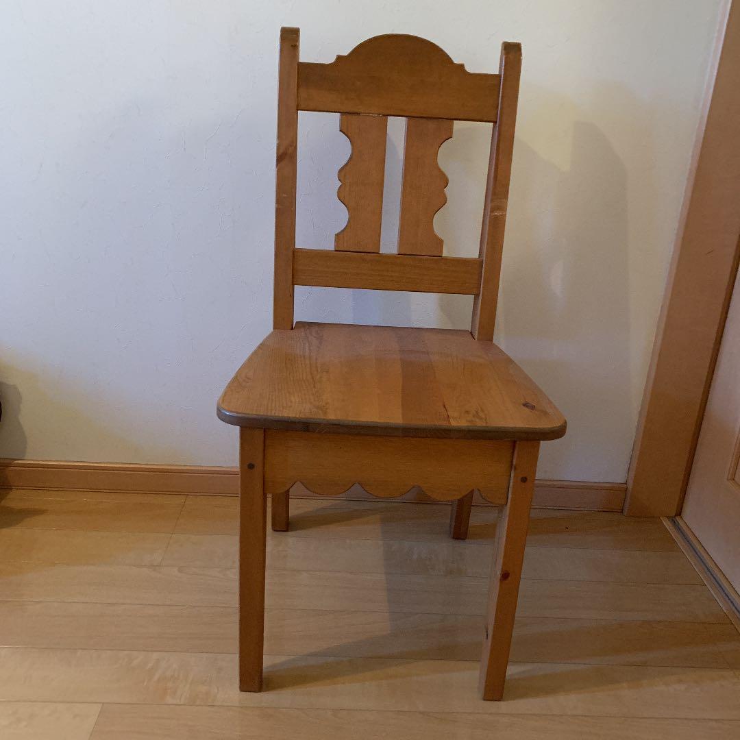 デスクチェアー　椅子　パイン材　ダイニングチェアー