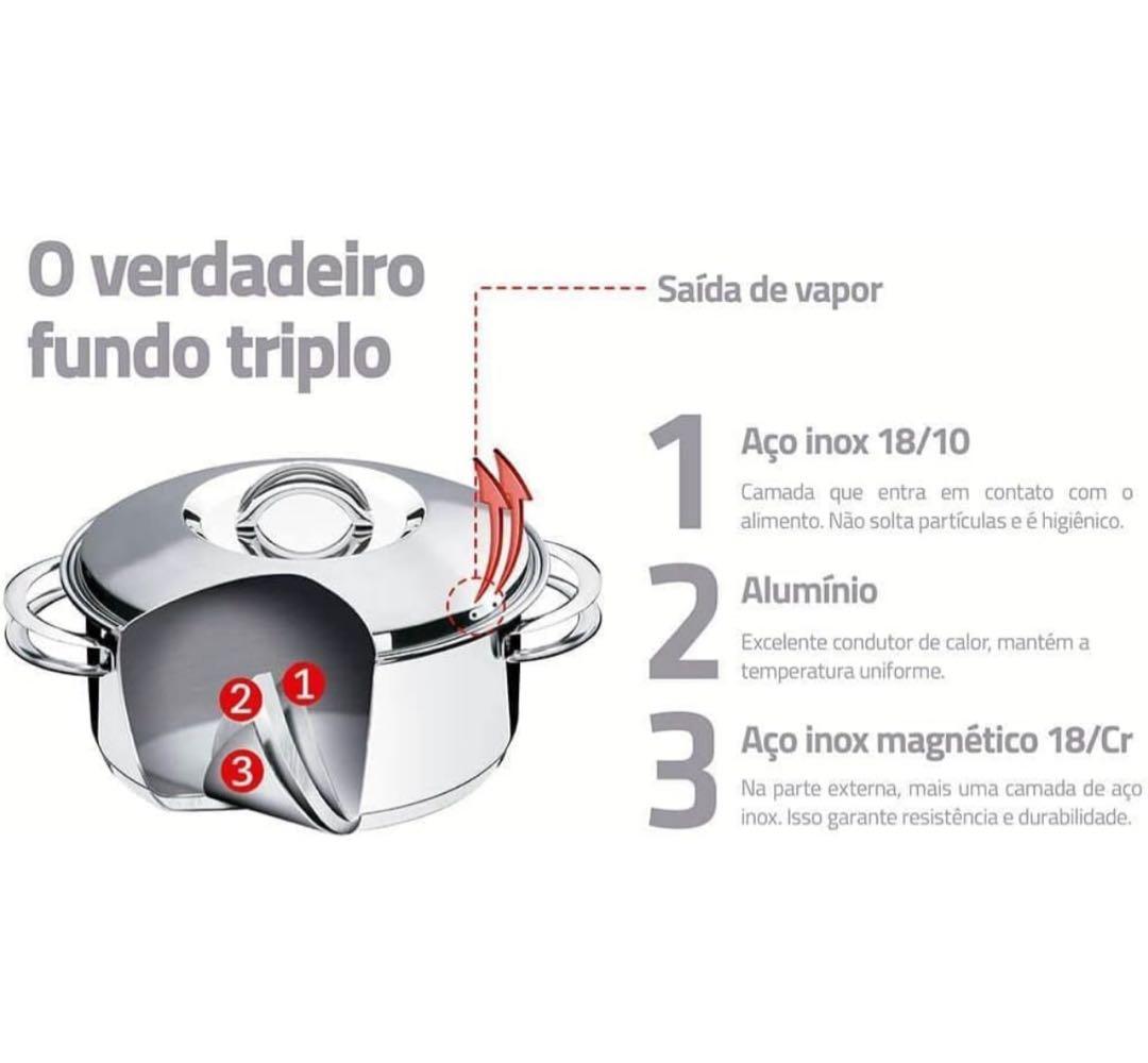 未使用 トラモンティーナ TRAMONTINA ステンレス両手鍋 蓋付き